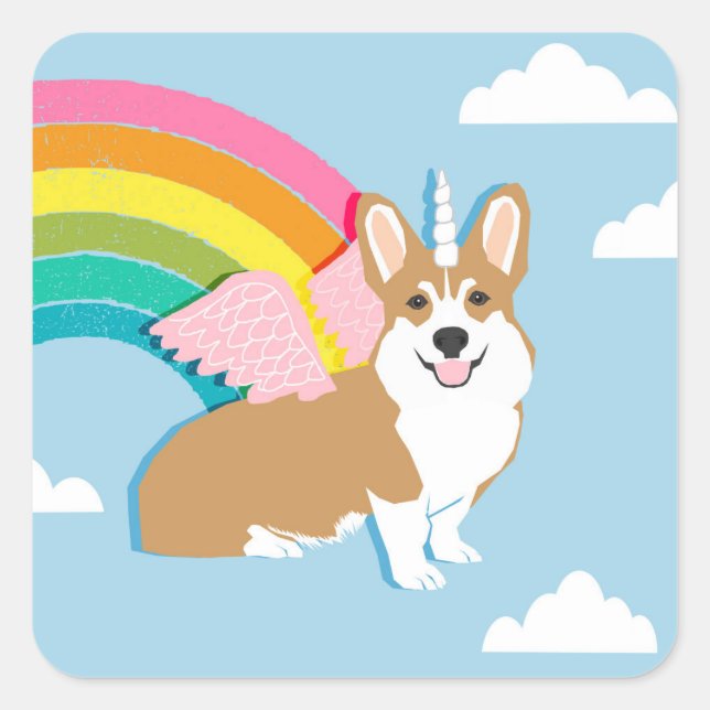 Sticker de Corgi Unicorn (Devant)