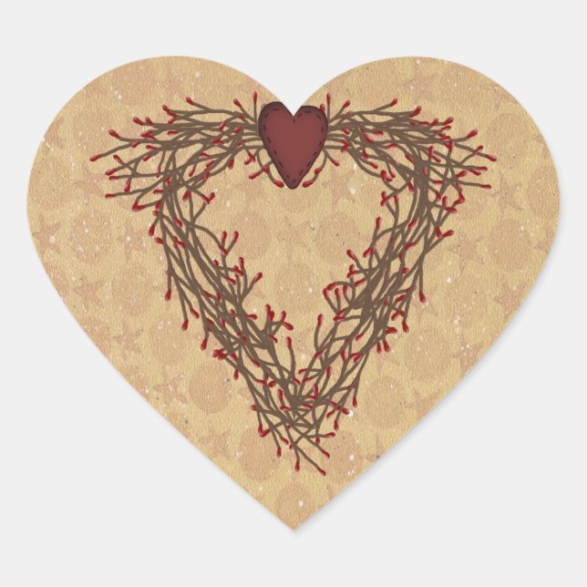 Sticker de couronne de coeur de canneberge (Devant)