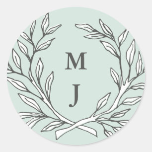 Sticker de couronne de monogramme rustique à la me