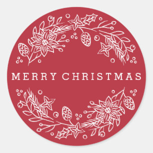 Sticker de couronne de Noël - Berry