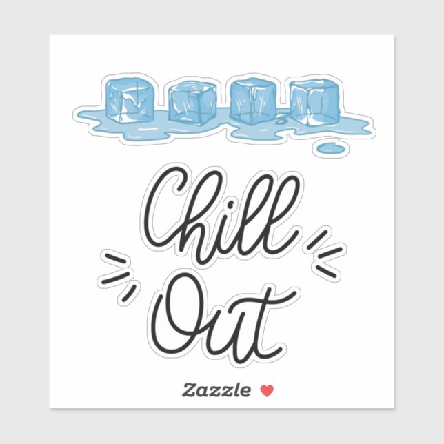 Sticker de cubes de glace fondue (Feuille)