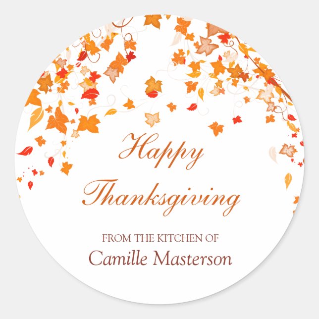 Sticker de cuisine Feuille de Thanksgiving (Devant)