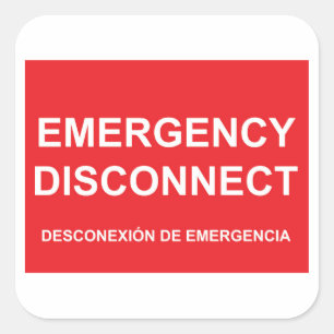 Sticker de déconnexion d'urgence avec sous-titre e