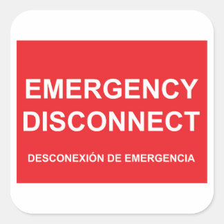 Sticker de déconnexion d'urgence avec sous-titre e