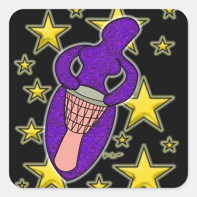 Sticker de déesse de tambour Carré (Devant)