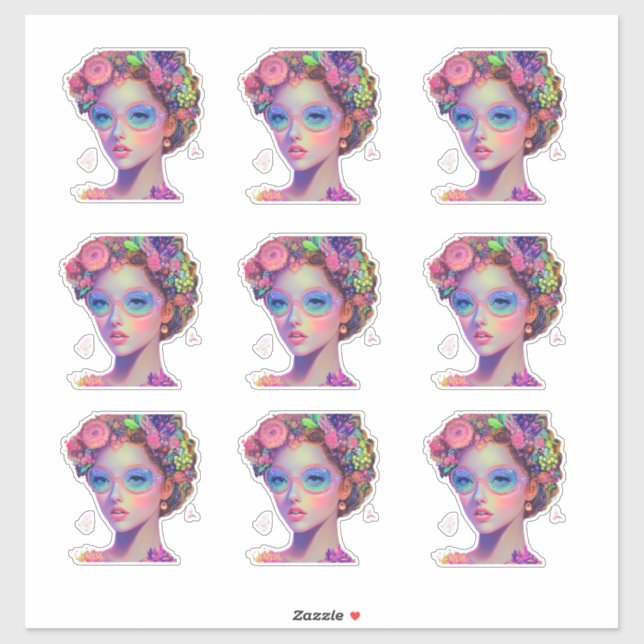 Sticker de déesse Neon Garden (Feuille)