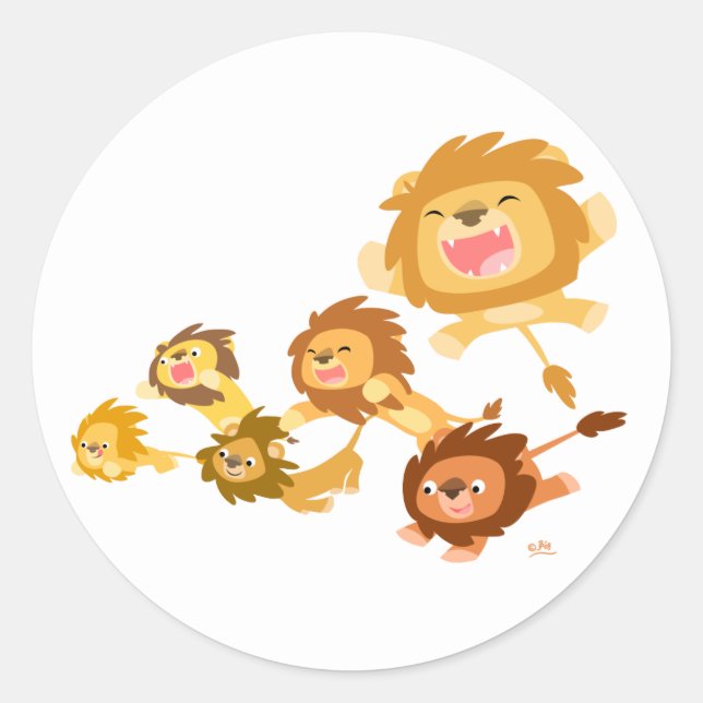 Sticker de défilé des Lions en caricature (Devant)