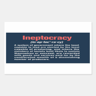 Sticker de définition d'ineptocratie