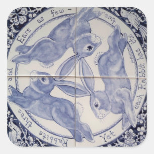 Sticker de design pour Trio de lapin bleu bleu de 