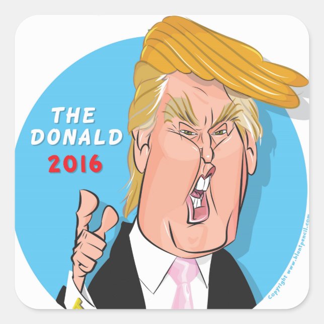 Sticker de dessin animé Donald Trump (Devant)