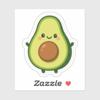Sticker de dessin animé Kawaii Avocado