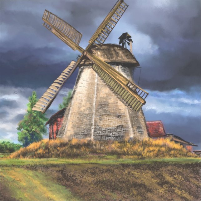 Sticker de dessin pour moulin à vent Pays-Bas (Recto)
