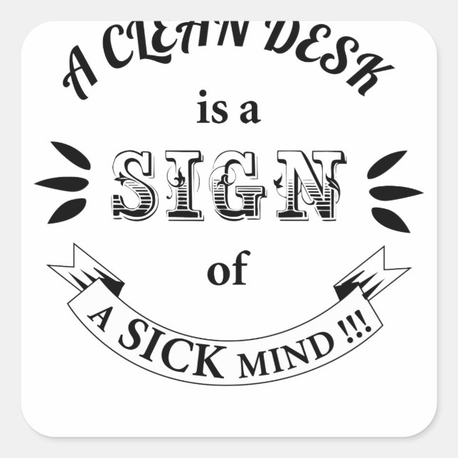 Sticker de devis amusants pour le bureau propre (Devant)