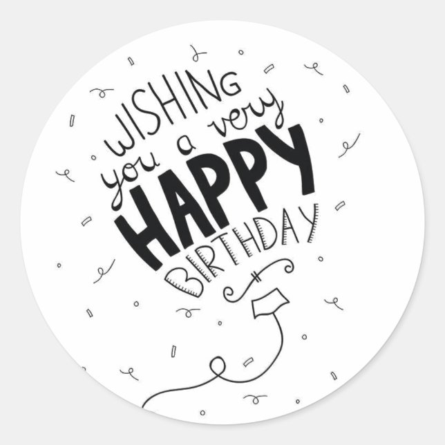STICKER DE DIRE **SOUHAITER UN JOLI ANNIVERSAIRE** (Devant)