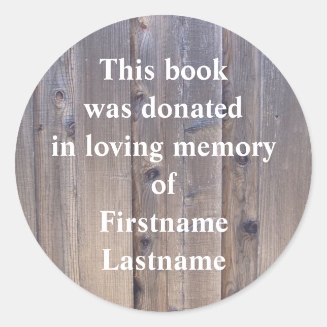Sticker de don de livre Bois (Devant)