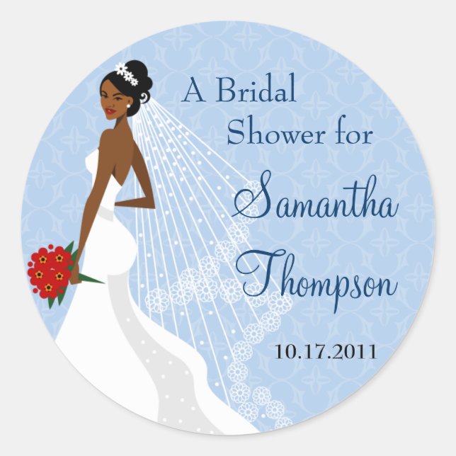 Sticker de douche nuptiale Flirty Sapphire (Devant)