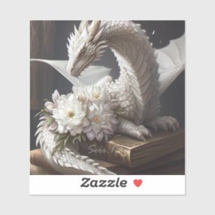Sticker de Dragon Blanc sur Livres