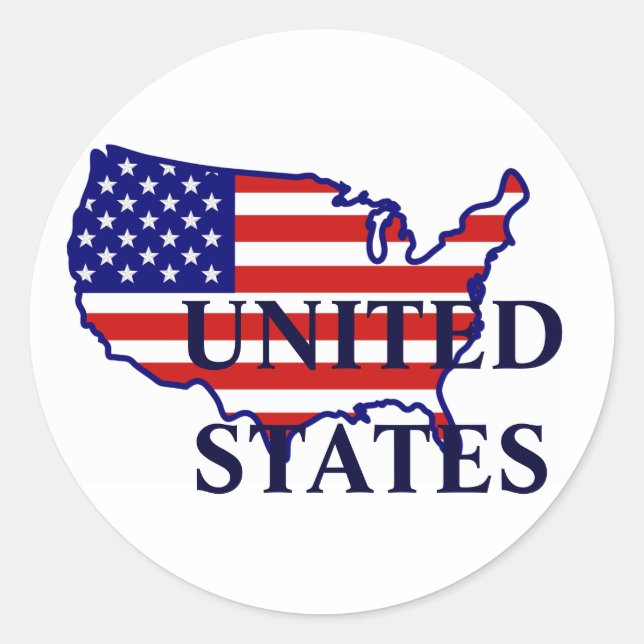 Sticker de drapeau de la carte des États-Unis (Devant)