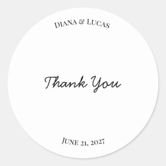 Sticker De Faveur De Mariage Classique Chic