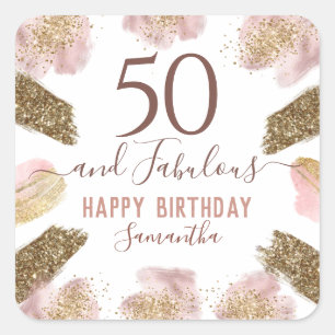 Sticker de fête d'anniversaire 50 et fabuleux