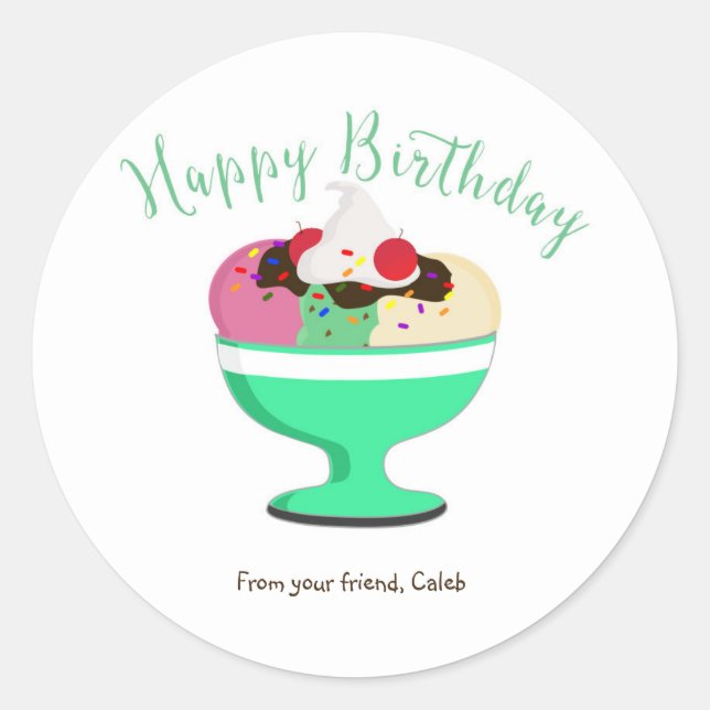 Sticker de fête d'anniversaire à la crème glacée S (Devant)