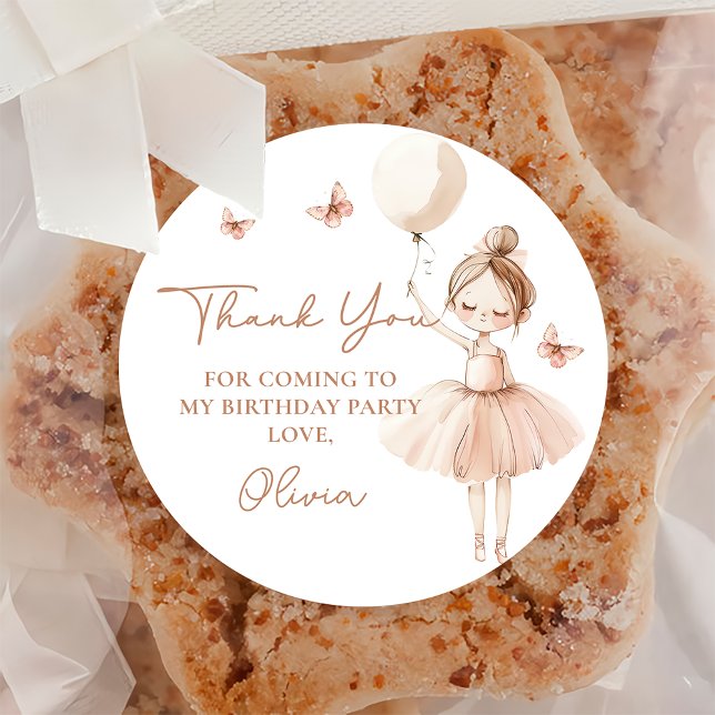 Sticker de fête d'anniversaire de Ballerina (Créateur téléchargé)