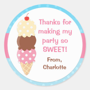 Sticker de fête d'anniversaire de crème glacée