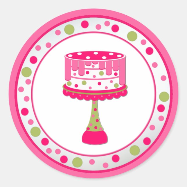 Sticker de fête d'anniversaire de gâteau Whimsical (Devant)
