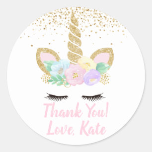 Sticker de fête d'anniversaire de la licorne