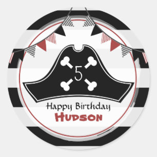 Sticker de fête d'anniversaire Pirate