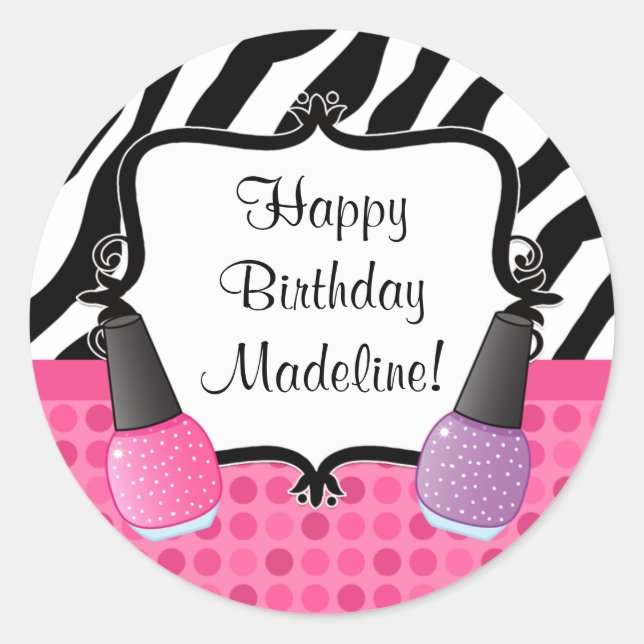 Sticker de fête d'anniversaire spa Zebra Stripe (Devant)