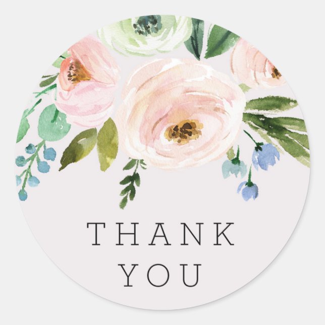 Sticker de Fête des mariées de fleurs d'aquarelle (Devant)
