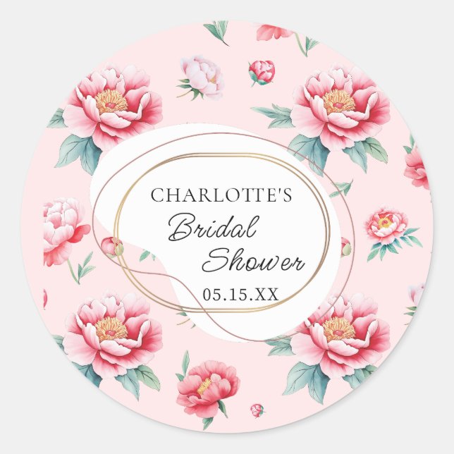 Sticker de Fête des mariées de nom personnalisé de (Devant)