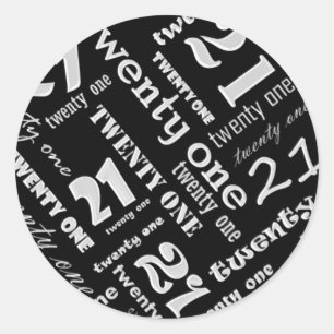 Sticker de fête du 21e anniversaire