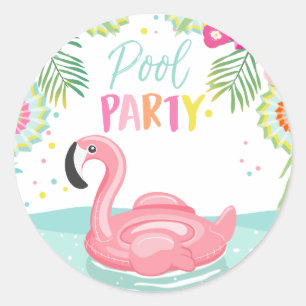 Sticker de Flamant rose Pool Tropical Pool Flotte