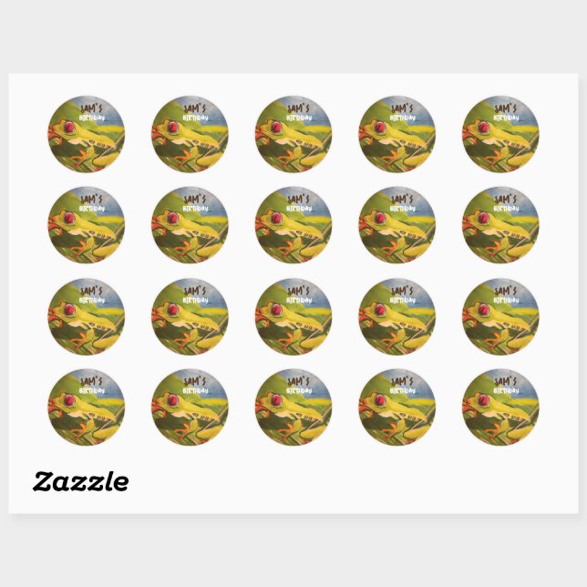 Sticker de grenouille d'anniversaire personnalisé  (Feuille)