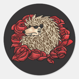 Sticker de hérisson grincheux