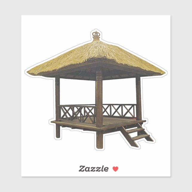 Sticker de hutte de toit de chaume balinais (Feuille)