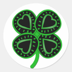 Sticker de Jour de la St Patrick de coeur de trèfl