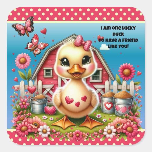 Sticker de jour pour canard Valentines (Devant)