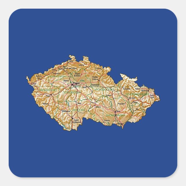 Sticker de la carte de Tchechia (Devant)