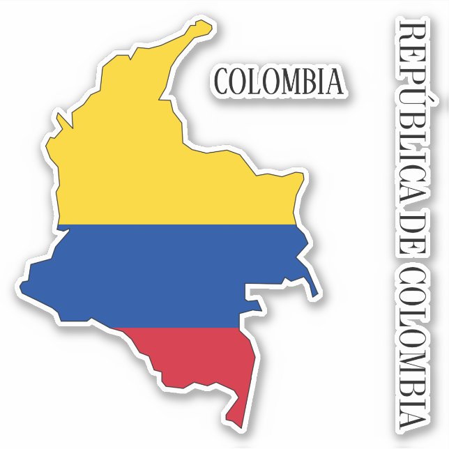 Sticker de la carte du drapeau colombien (Devant)