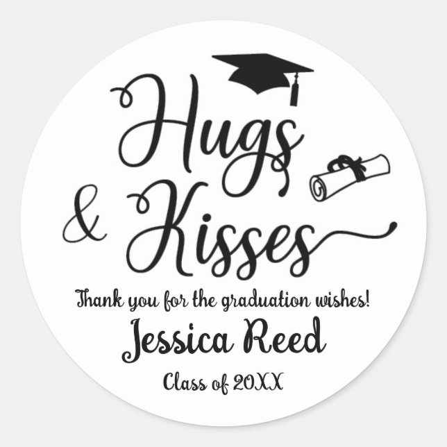 Sticker de la fête de graduation des câlins et des (Devant)