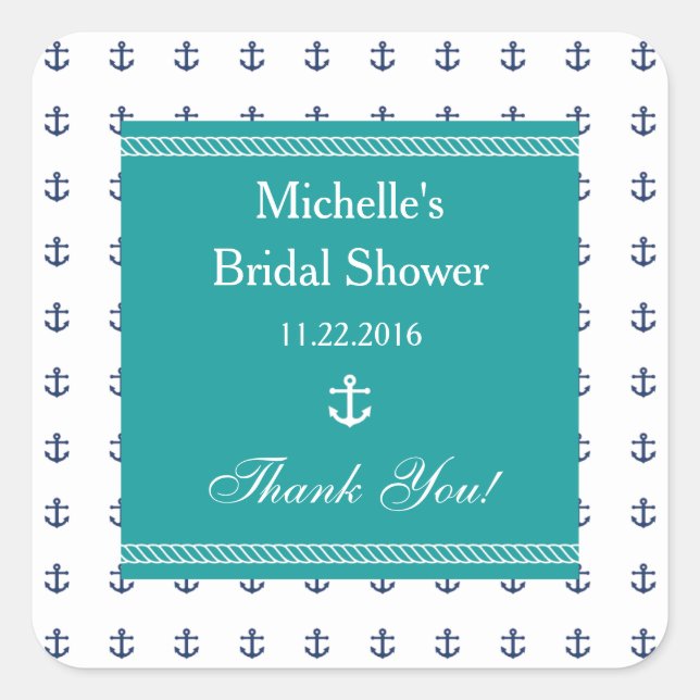 Sticker de la Fête des mariées Ancre nautique (Devant)