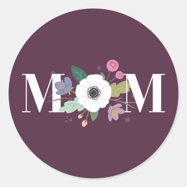 Sticker de la Fête des Mères Floral - Plum (Devant)