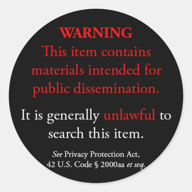 sticker de la Loi sur la protection des renseignem (Devant)