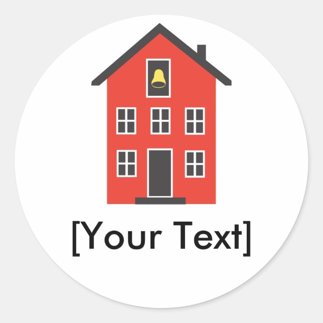 Sticker de la maison de l'école rouge (Devant)