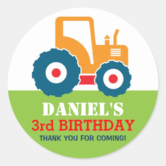 Sticker de la partie Anniversaire de enfant de car (Devant)