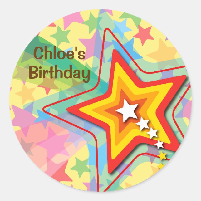 Sticker de la partie Anniversaire de enfant de l'a (Devant)