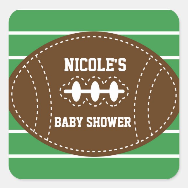 Sticker de la partie de Baby shower de football mi (Devant)